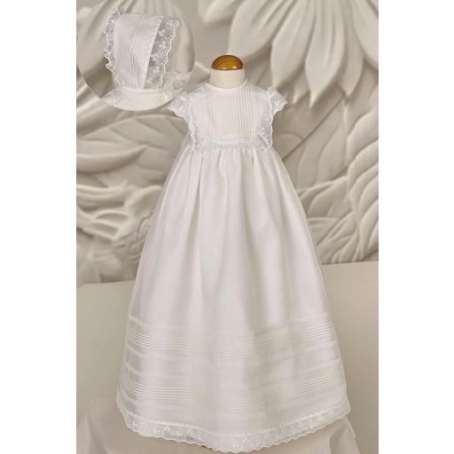 Faldón de bautizo bebe CARMY organza mate modelo 5930