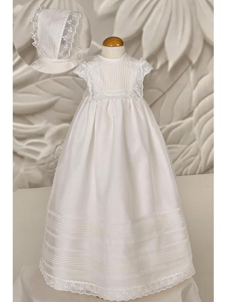 Faldón de bautizo bebe CARMY organza mate modelo 5930