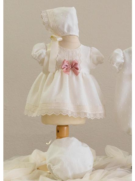 Jesusito bautizo bebe EVA MARTINEZ de plumeti organza 70011BG