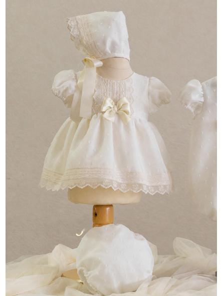 Jesusito bautizo bebe EVA MARTINEZ de plumeti organza 70011BG