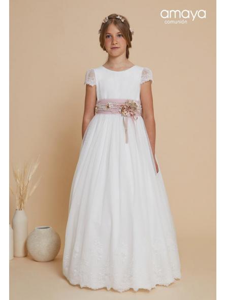 Vestido de Comunión outlet AMAYA 2025 modelo 617020MD rosa