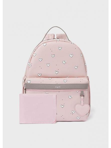 Mochila de bebe MAYORAL estampada corazones rosa 19282