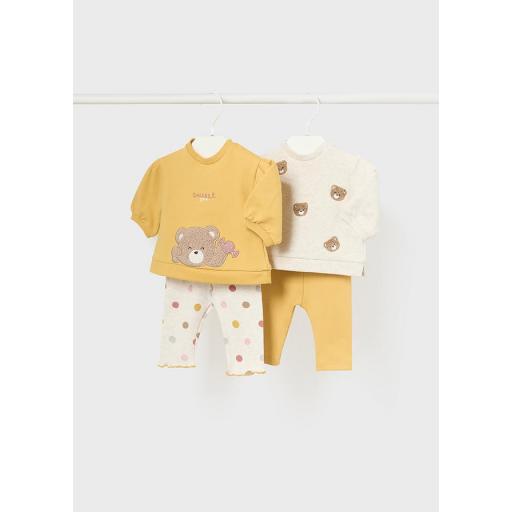 Set de dos conjuntos de leggings bebe niña MAYORAL newborn "osita" 14-02786-020