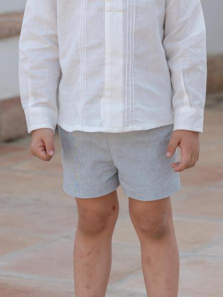 Pantalón de ceremonia y arras niño EVA MARTINEZ azul jaspeado [0]