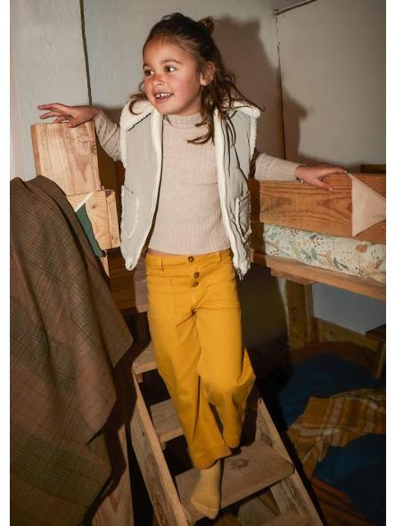 Pantalón largo de niña MAYORAL ancho sarga mostaza 4576