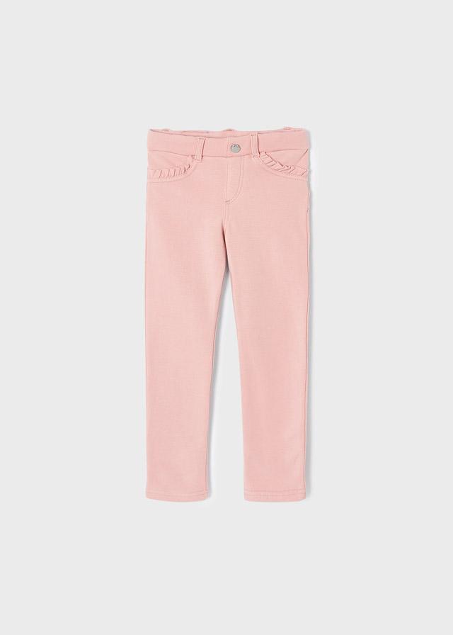 Pantalón largo de felpa para niña MAYORAL color rosa nude