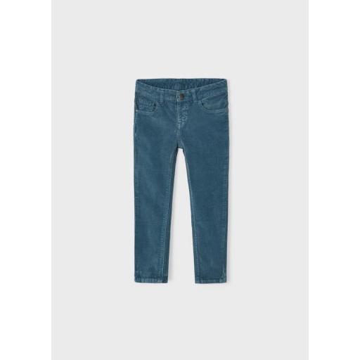Pantalón largo de niño MAYORAL de pana color azul [0]