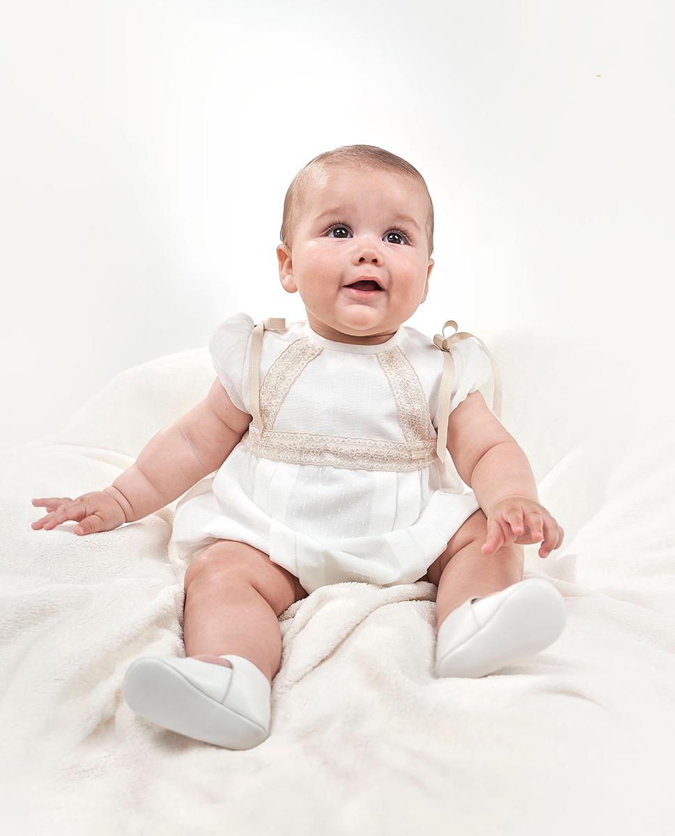 Pelele de bautizo bebe AMAYA Huve