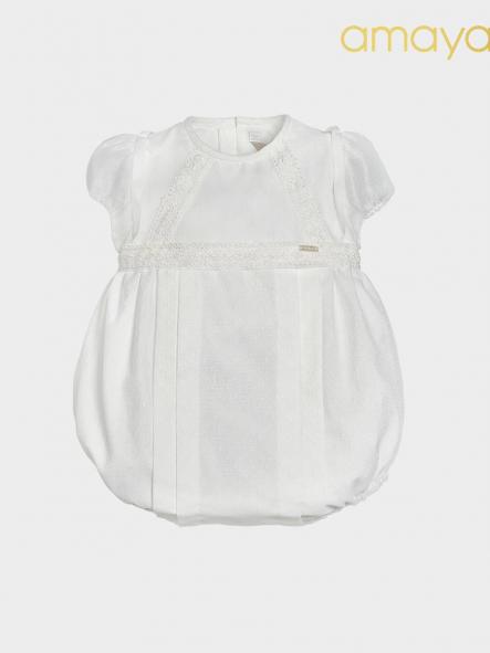 Pelele de bautizo bebe AMAYA Huve  [3]