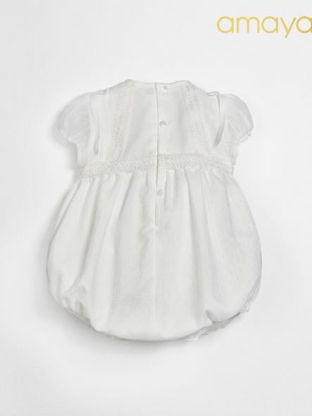 Pelele de bautizo bebe AMAYA Huve  [4]