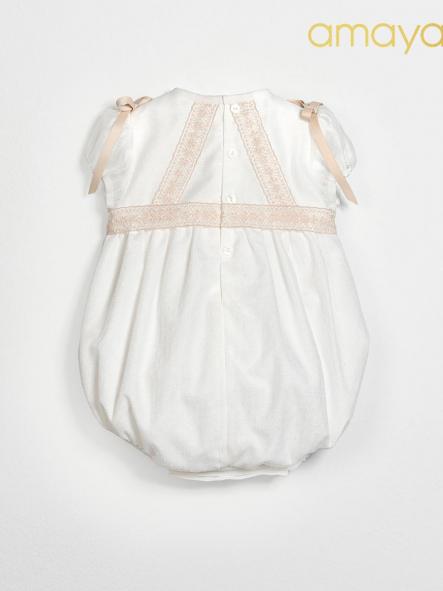 Pelele de bautizo bebe AMAYA Huve  [2]