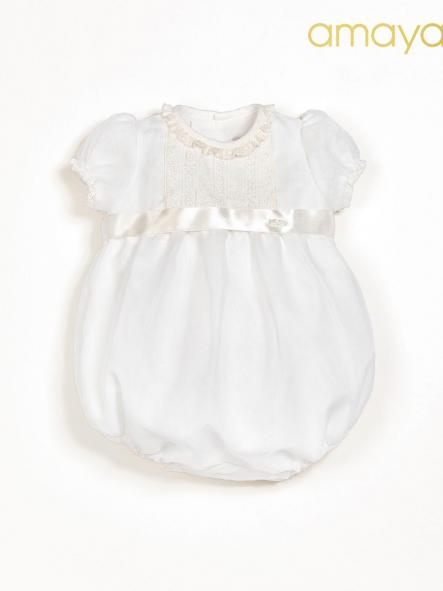 Pelele de bautizo bebe AMAYA organza houte cotton [1]