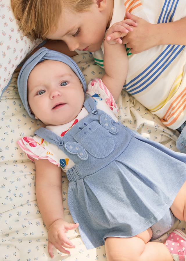 Pelele falda primera puesta bebe niña MAYORAL newnborn con diadema 1631