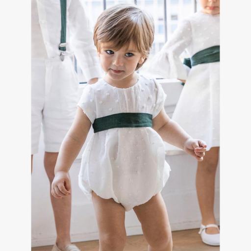 Pelele bebe bautizo AMAYA lino plumeti modelo 190201 [0]