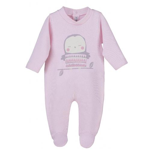 Pijama pelele niña primera puesta CALAMARO buho rosa