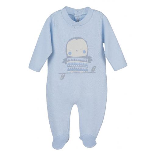 Pijama pelele niño primera puesta CALAMARO buho celeste