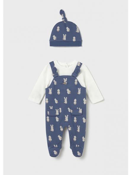 Pelele peto con gorrito bebe niño MAYORAL newborn perritos 2609