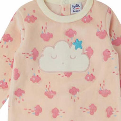 Pijama para bebe niña terciopelo YATSI "nubes" [1]