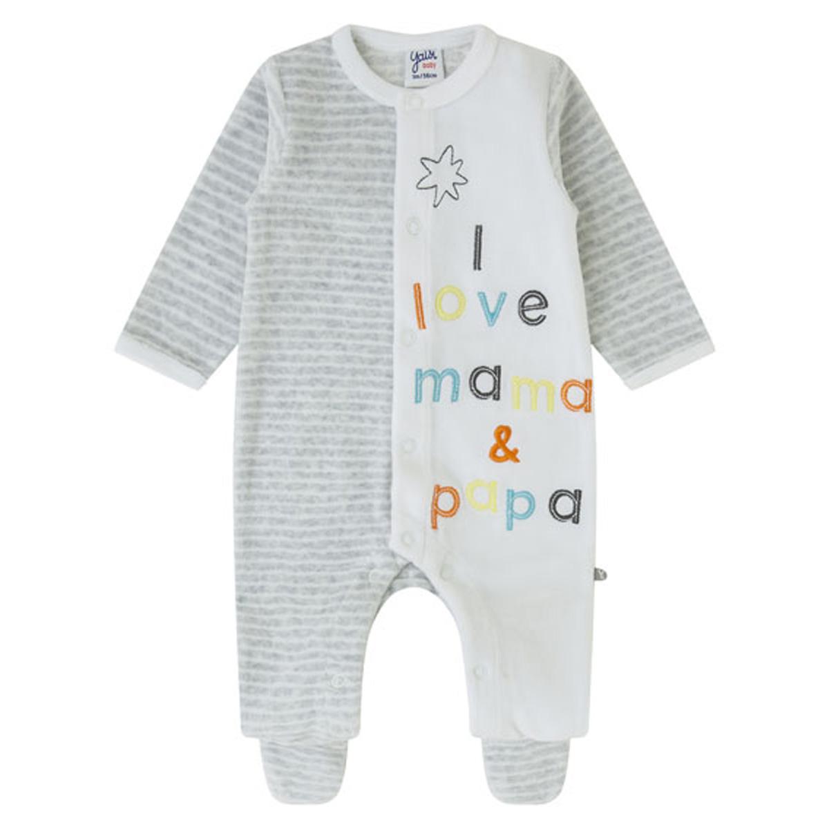 Pijama de primera puesta YATSI de terciopelo "letras"