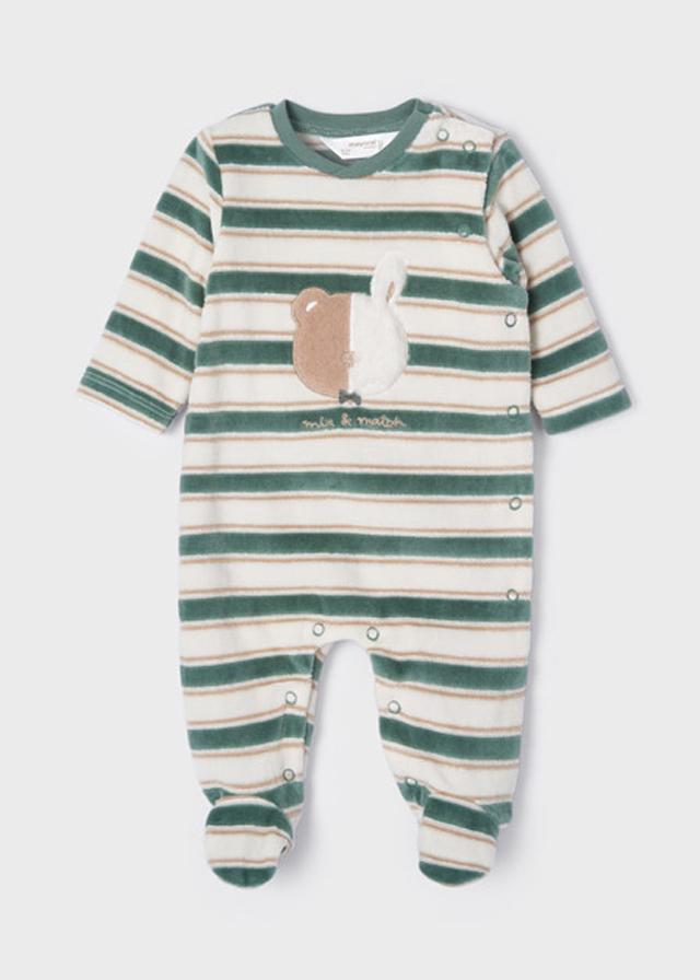 Pelele pijama MAYORAL  newborn unisex terciopelo rayas