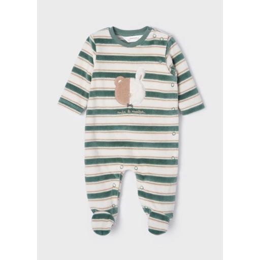 Pelele pijama MAYORAL  newborn unisex terciopelo rayas