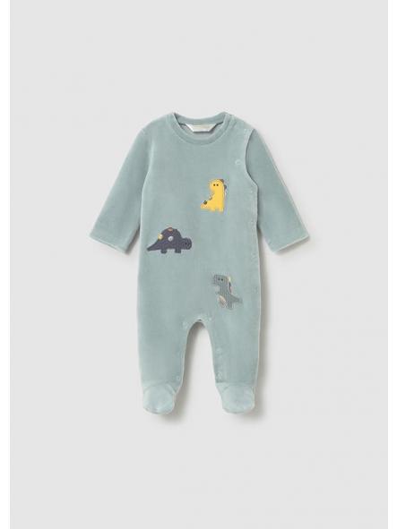 Set de dos pijamas bebe unisex MAYORAL newborn terciopelo dinos 2719 [2]