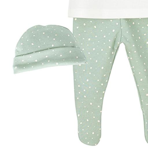 Set nacimiento primera puesta CALAMARO bebe unisex "copos " verde mint [2]