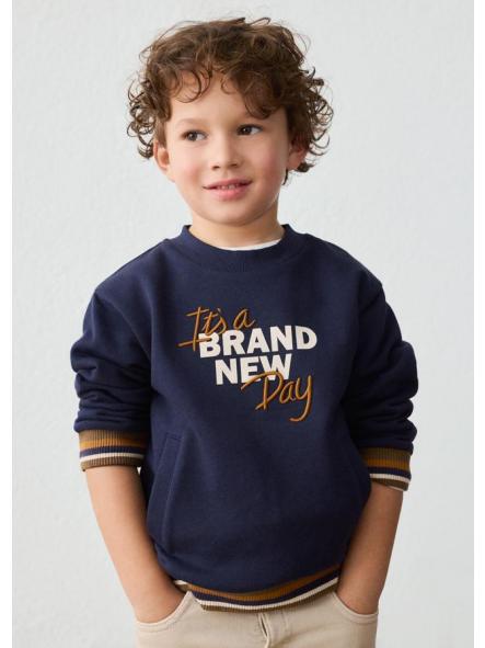 Sudadera de niño MAYORAL bordada marino 16-04462-077