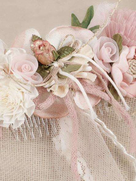 Tocado para niña  de Comunión y Ceremonia ZOYSAN modelo 12750 rosa [1]