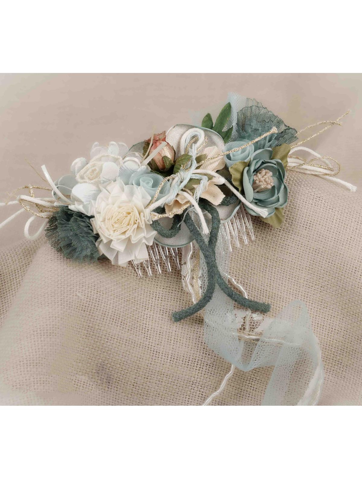 Tocado para niña de Comunión y Ceremonia ZOYSAN modelo 12750 verde agua