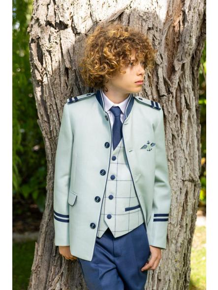 Traje de comunión almirante niño Eslora Ruan 2027 verde agua y azul marino