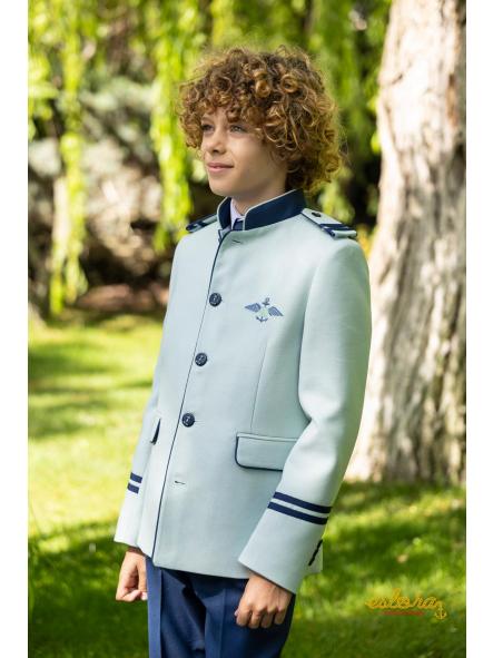Traje almirante Eslora Ruan 2027 para Primera Comunión niño con chaleco de cuadros [1]
