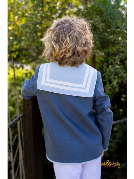 Traje marinero de comunión niño Eslora Calabria 2027 azul marino y blanco [1]