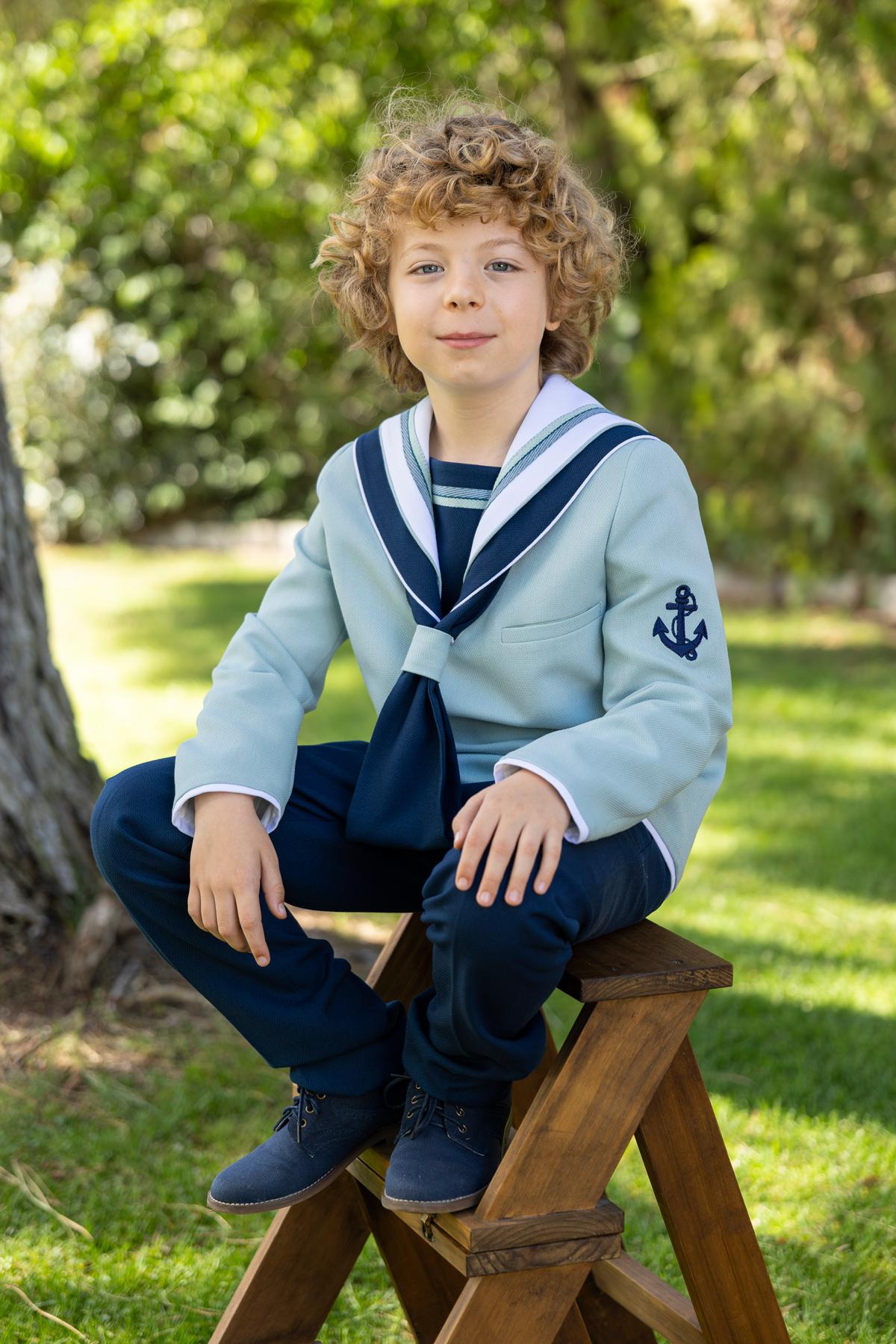 Traje marinero de comunión niño Eslora Menfis 2027 con pantalón azul marino