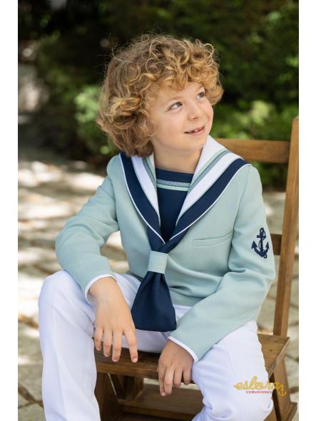Traje marinero de comunión niño Eslora Menfis 2027 con pantalón blanco [1]