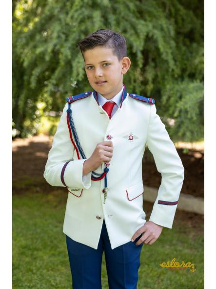 Traje comunión Eslora Asti 2027 con chaleco rojo y pantalón azul [1]