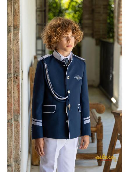 Traje comunión Eslora Atenas 2027 con chaleco azul marino y forrajera [1]