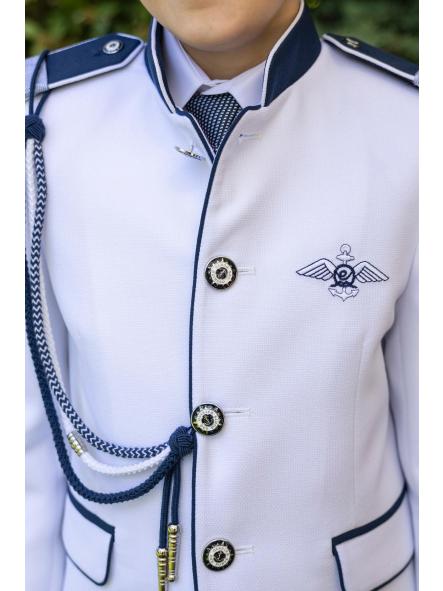 Detalle traje comunión Eslora Bergamo 2027 blazer blanco y forrajera [3]