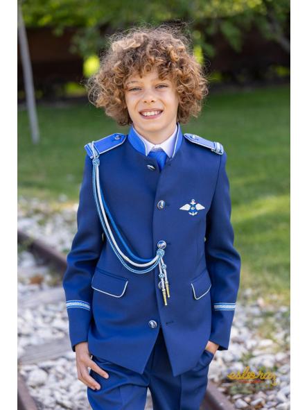Traje comunión Eslora Catania 2027 con forrajera y detalles azul royal [1]
