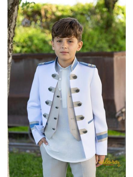 Traje de comunión almirante niño Eslora Treviso 2027 blanco y beige [3]