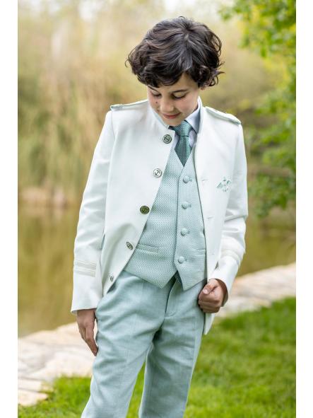 Traje almirante de comunión niño Eslora Viana 2027 blanco y verde agua [0]