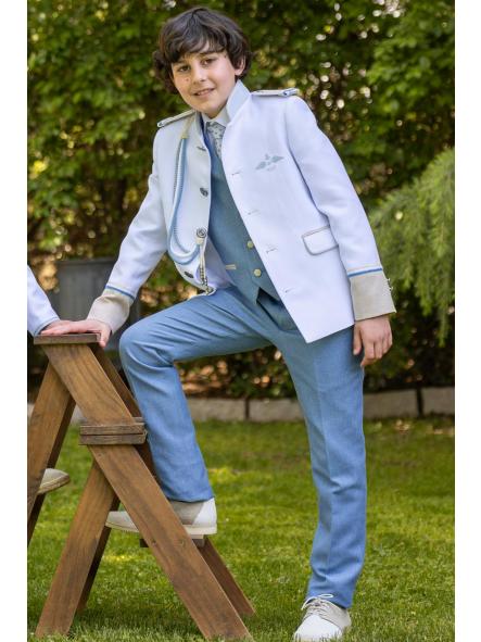 Traje almirante Eslora Tarento 2027 blanco con pantalón azul y forrajera [0]