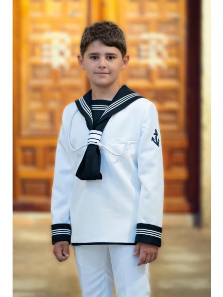Traje de comunión 2026 niño marinero ESLORA basico blanco [0]