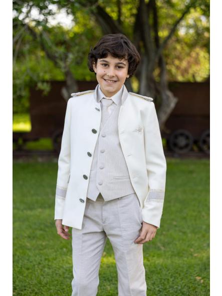 Traje almirante de comunión niño Eslora Córcega 2027 marfil y beige [0]