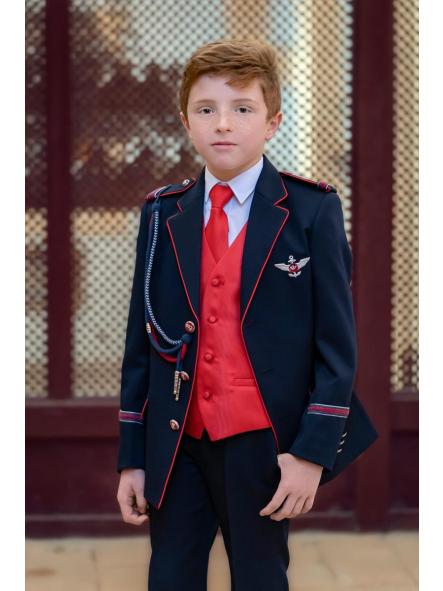 Traje de comunión 2026 niño almirante ESLORA combinado marino-rojo