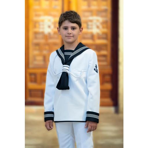Traje de comunión 2024 niño marinero ESLORA basico blanco [0]