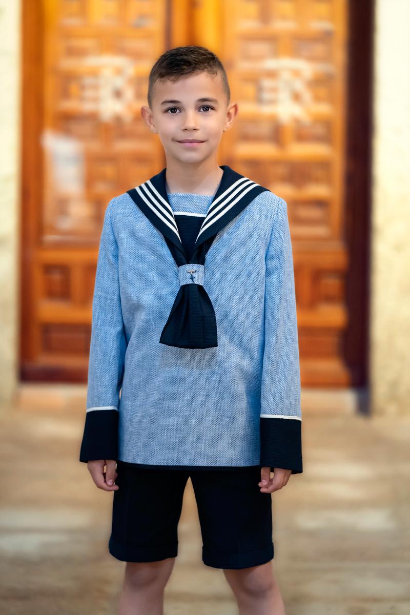 Traje de comunión 2024 niño marinero ESLORA lino rustico "mott"