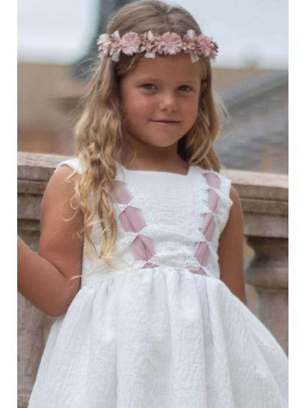 Vestido de tirantes niña NEKENIA con tul rosa 2521813 [1]