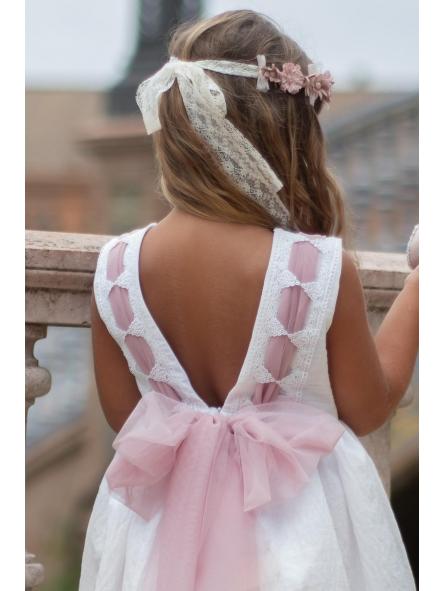 Vestido de tirantes niña NEKENIA con tul rosa 2521813 [3]