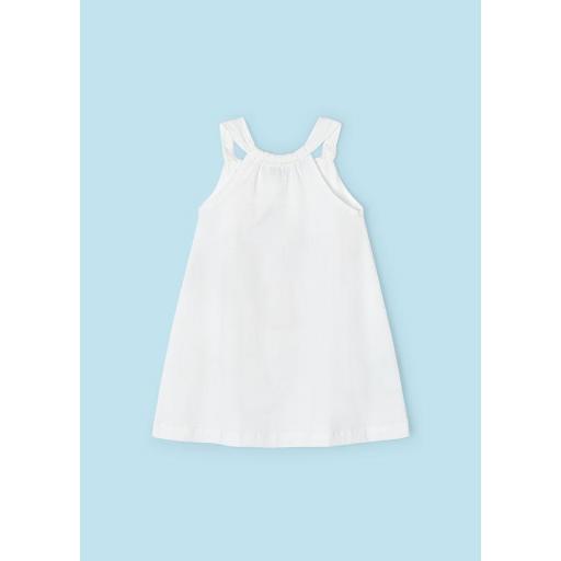 Vestido algodón tirantes niña MAYORAL "niña lazo" blanco 3943 [2]